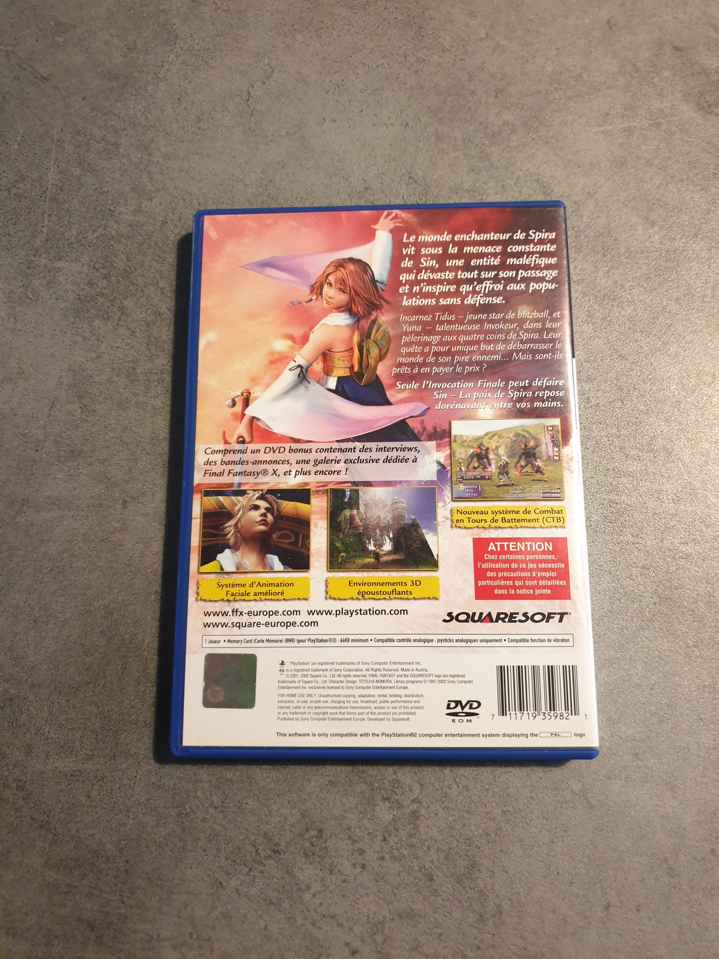 Final Fantasy X + DVD Bonus - PlayStation 2 PS2 - PAL FRA - Complet