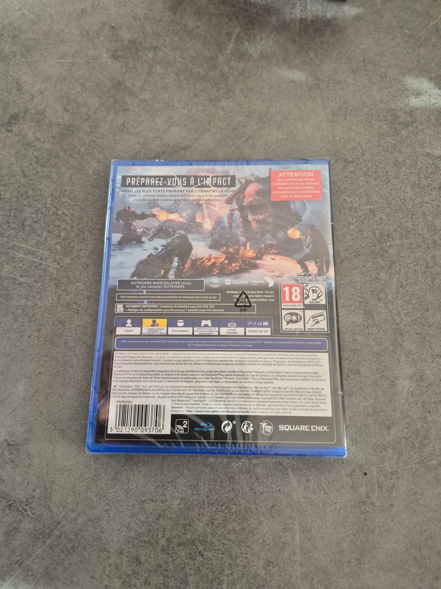 Jeu Outriders Worldslayer VF Sony Ps4 Neuf Scellé PAL FR - Maj Ps5