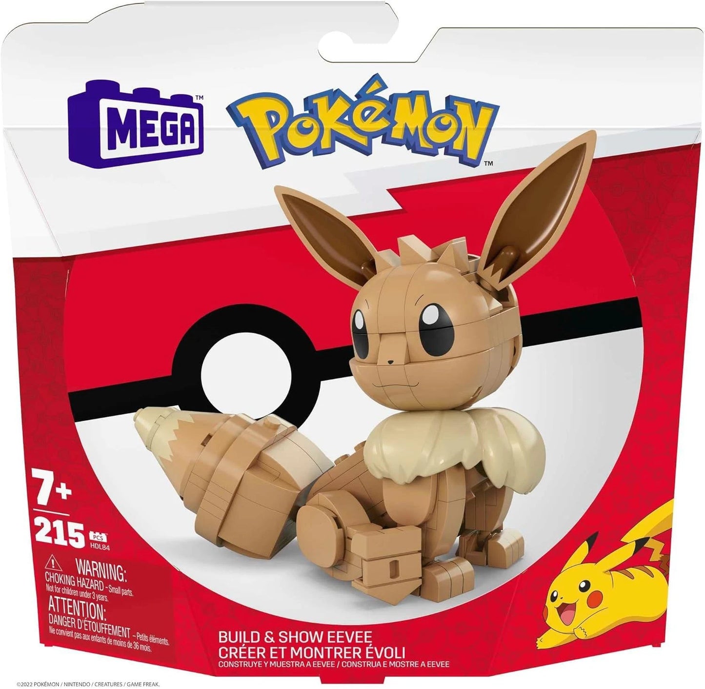 Figurine Pokemon Evoli - Eevee Build Show Playset Briques Mega Construx 215 Pièces Neuf Scelléµ