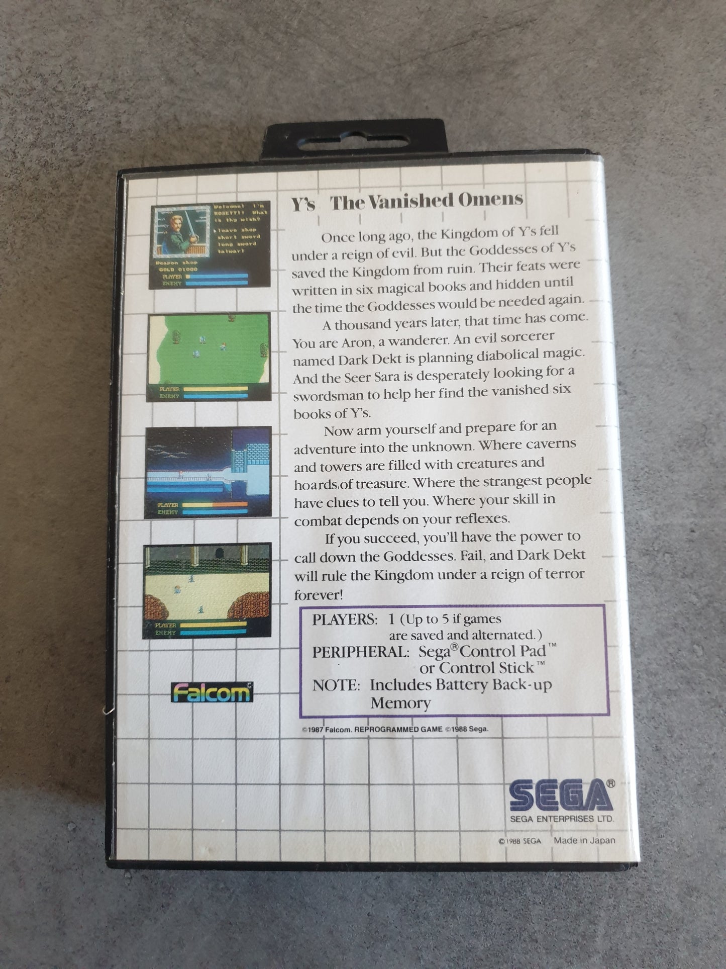 Y's the vanished omens - Sega master system - Complet Pal