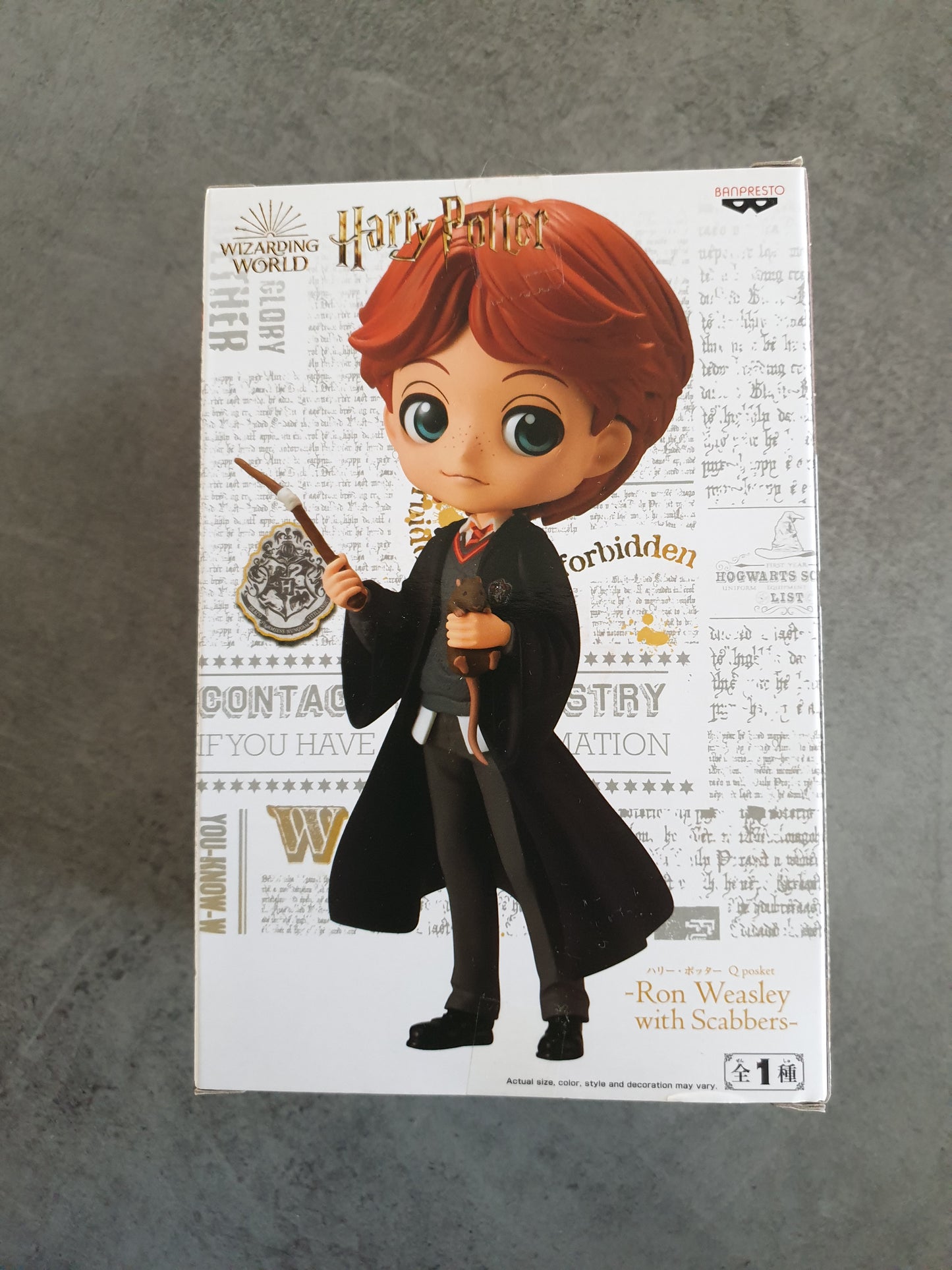 Figurine Banpresto Q Posket Harry Potter - Ron Weasley with Scabbers - Neuve Bandai