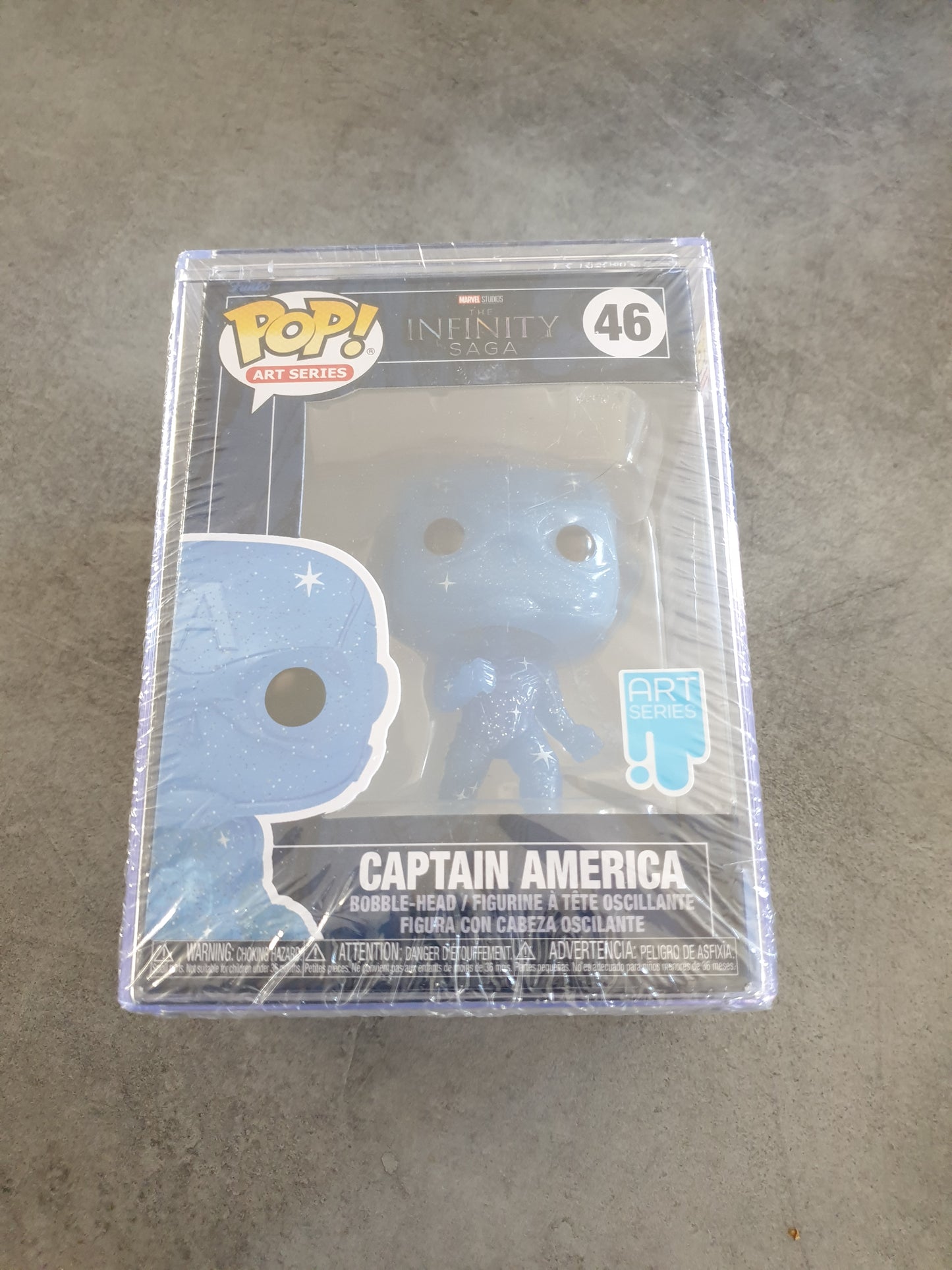 Figurine Funko Pop! Captain America - art Series Marvel The Infinity Saga n°46 + Hard Box - Neuf