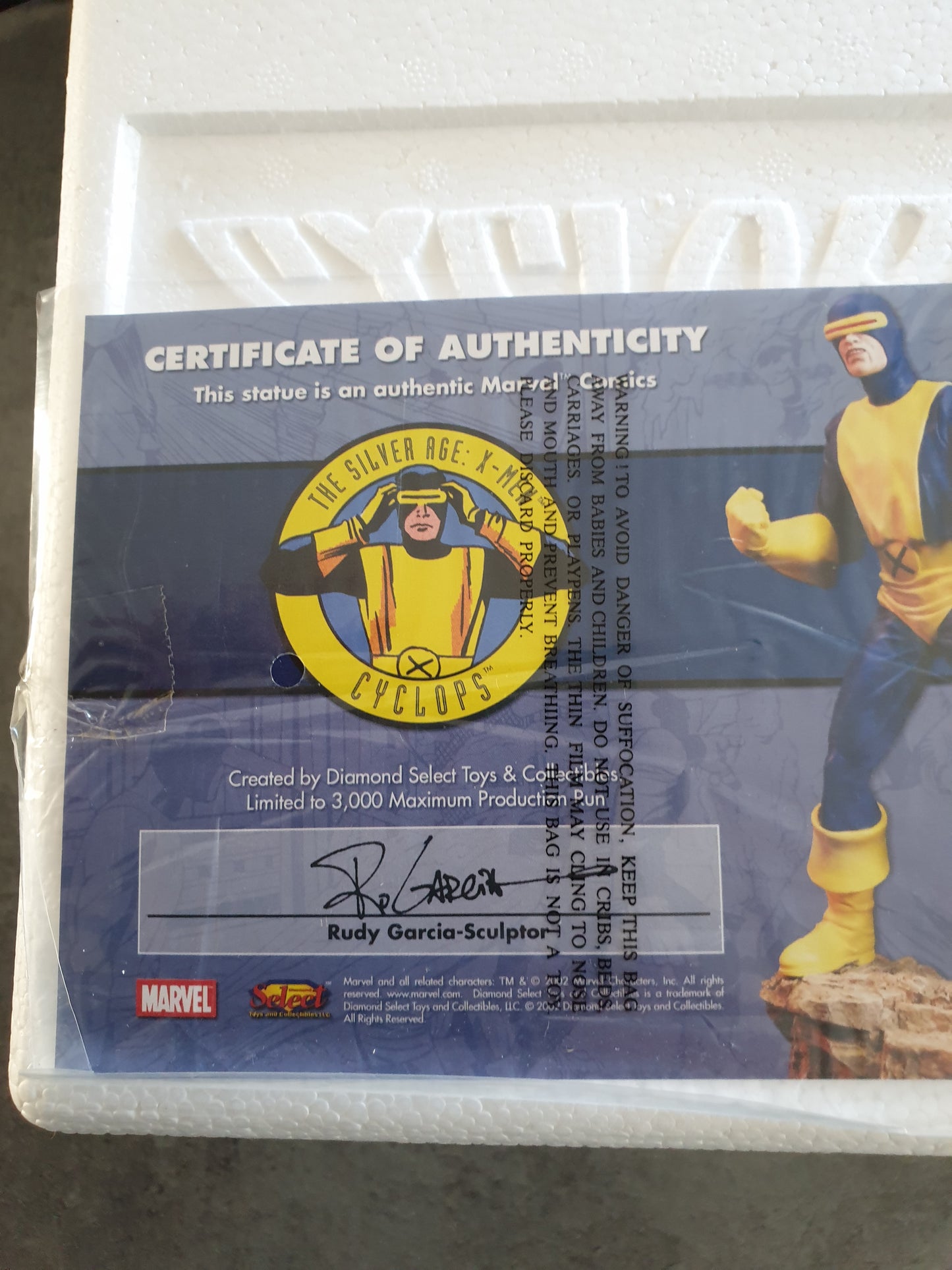 The Silver Xmen Marvel Cyclops Limited Edition 3000 Diamond Select Collectable