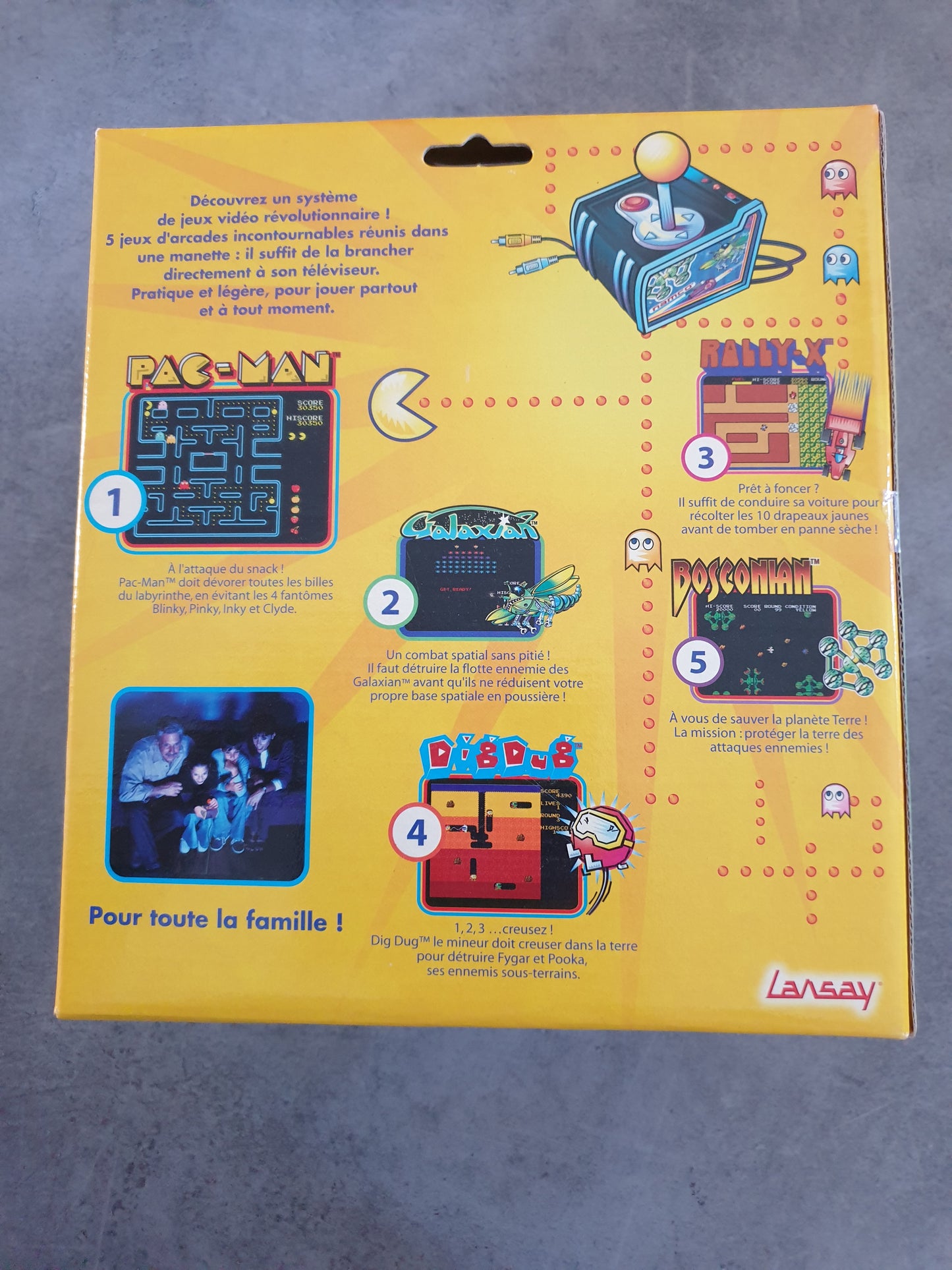 console joystick manette Pac Man TV plug Namco - Borne Arcade Rétro - Neuf Scellé VF