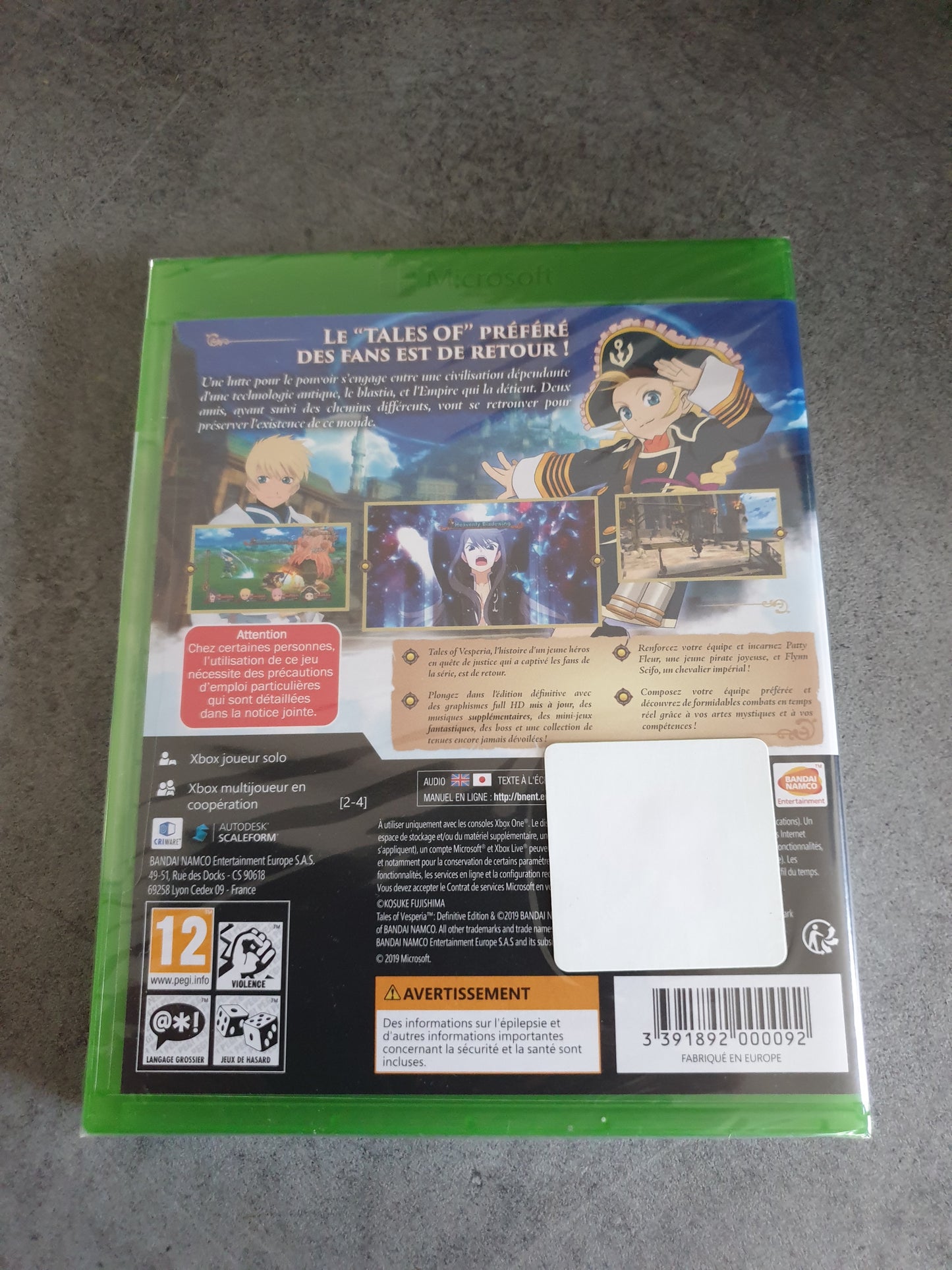 Tales of Vesperia : Definitive Edition [VF] - Xbox One - Neuf PAL FR