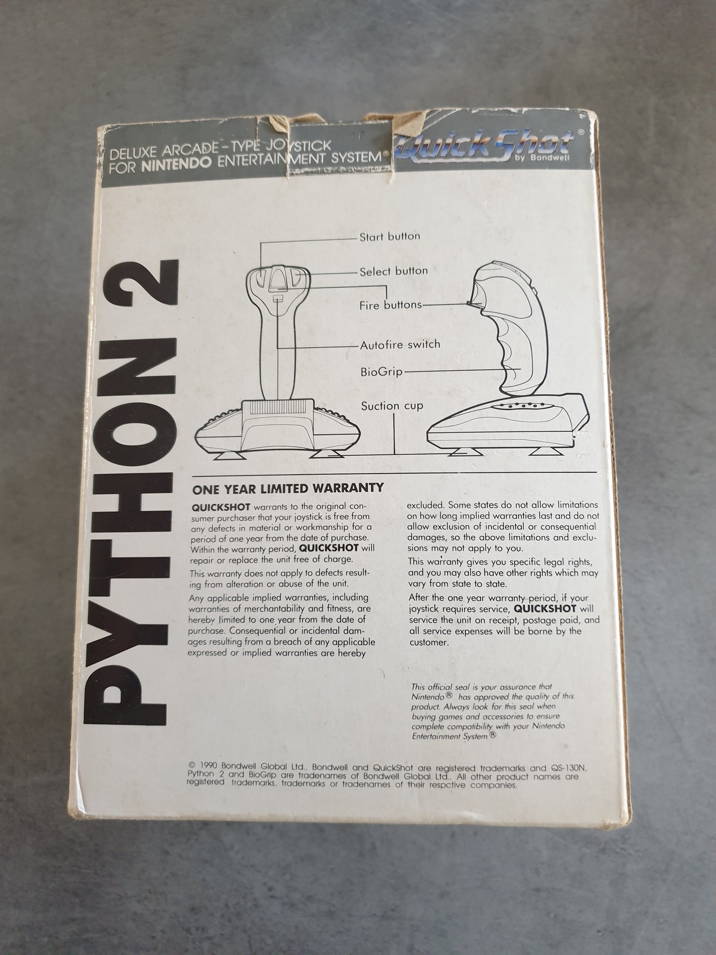 Manette Nintendo NES Quick Shot Python 2 Joystick - En boite