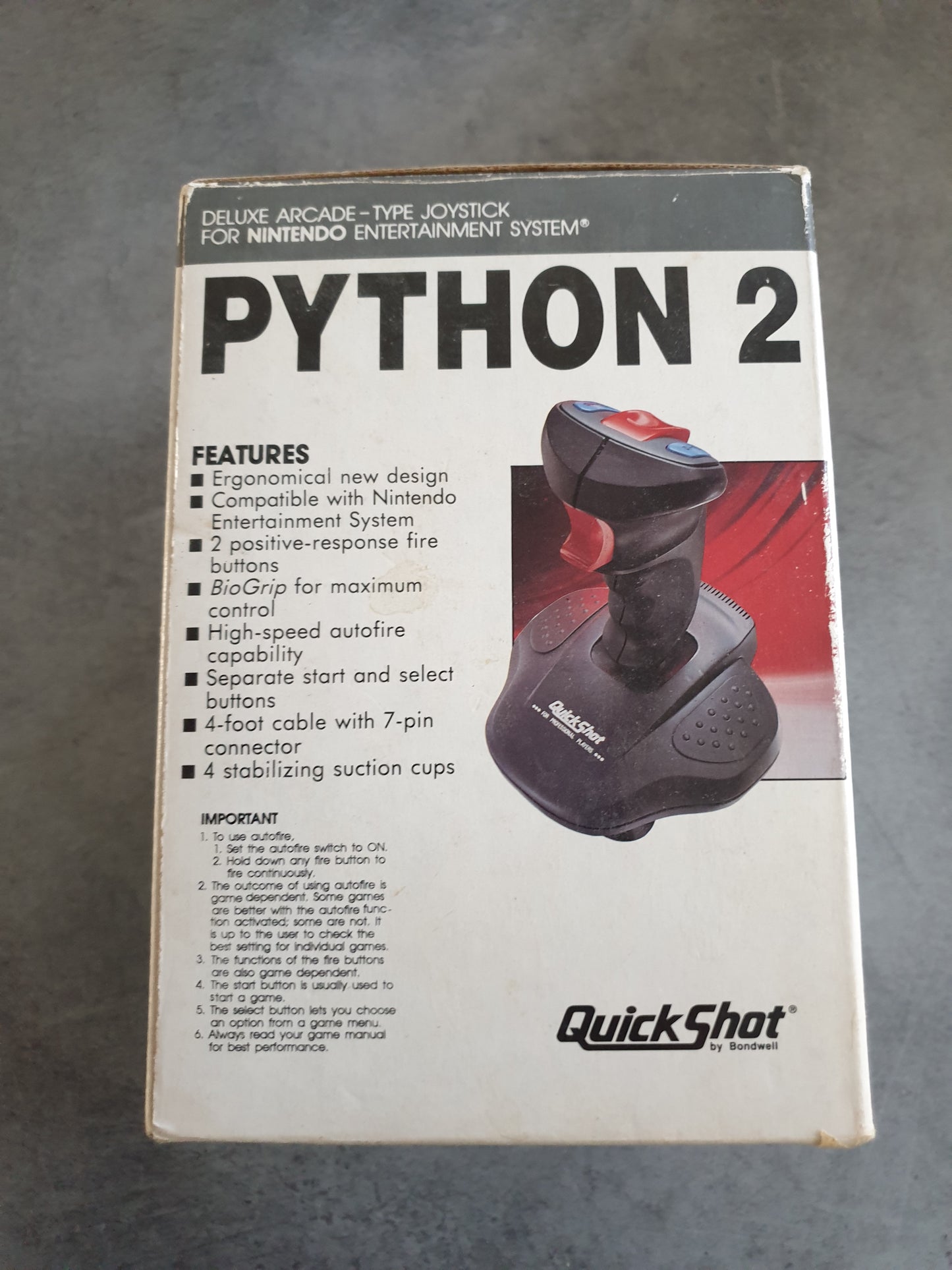 Manette Nintendo NES Quick Shot Python 2 Joystick - En boite