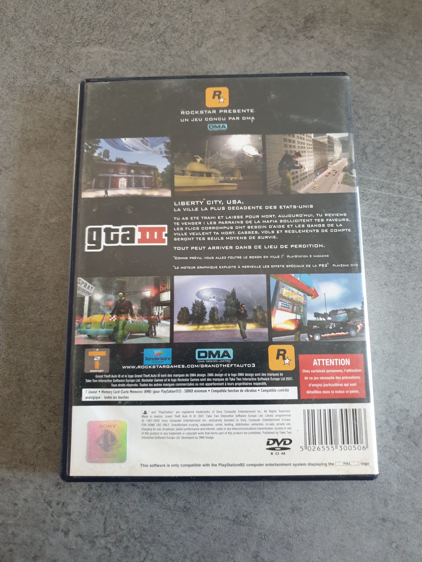 GTA 3 / III - Playstation 2 / PS2 - PAL FR - Complet