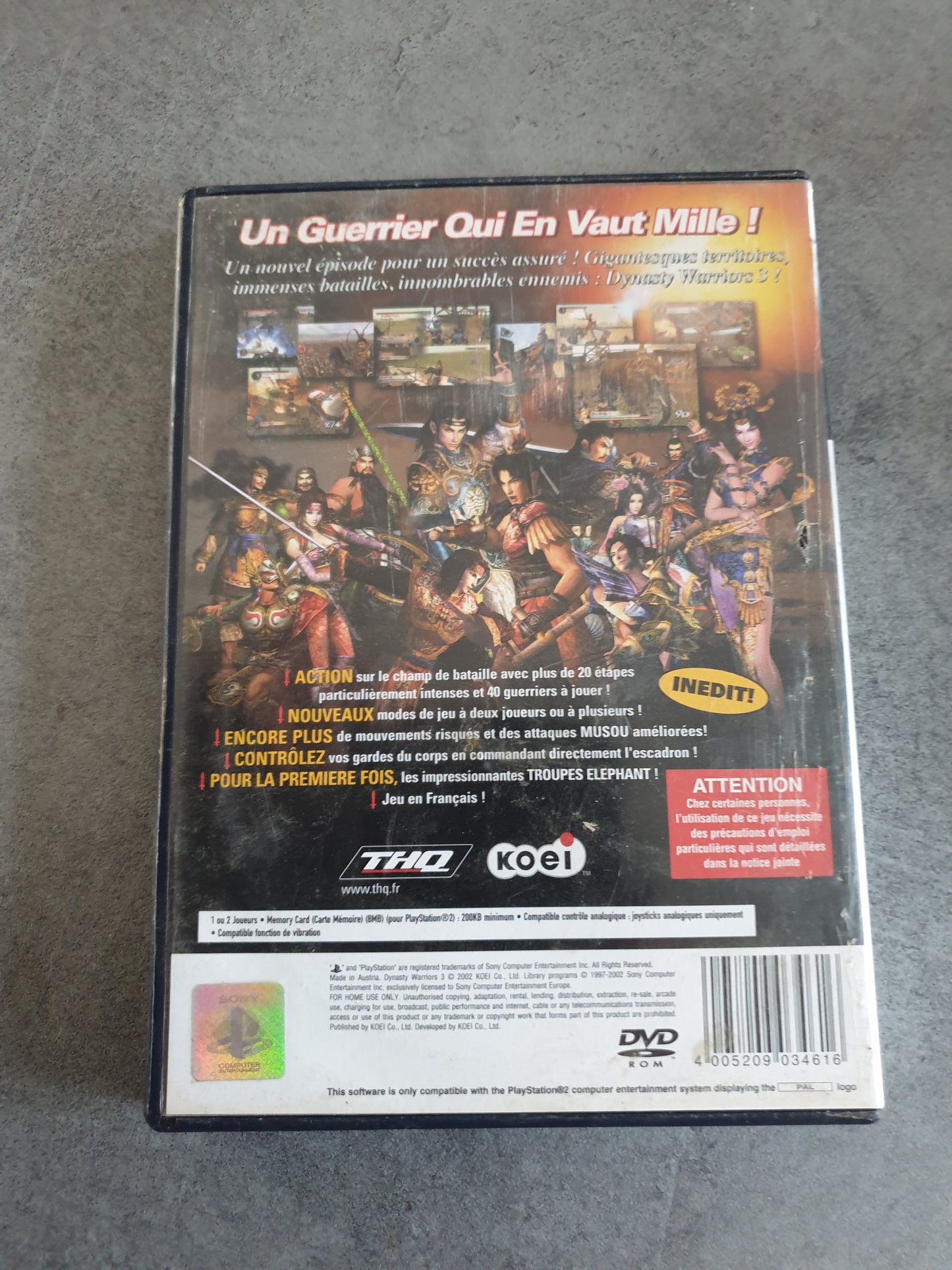 Dynasty Warriors 3 - Complet FR - Sony PS2 Playstation 2 - PAL