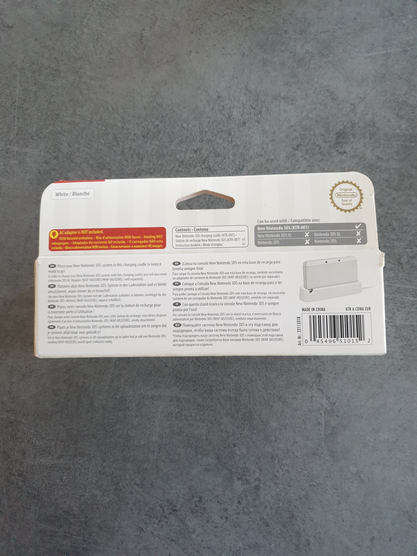 Station De Recharge Blanche Nintendo New 3DS (Sans Alimentation) Neuf