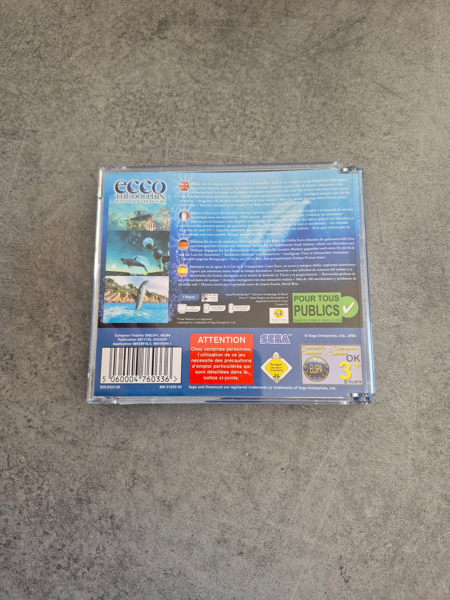 Ecco the Dolphin Defender of the Future - SEGA Dreamcast - Complet CIB - PAL