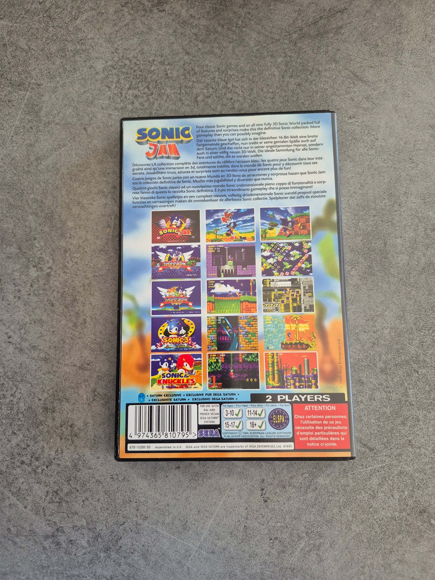 Sonic Jam SEGA Saturn Complet PAL Fr Eur - Parfait état