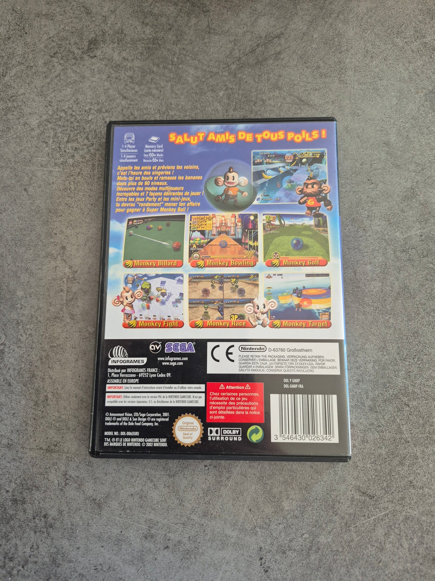 Super Monkey Ball Gamecube Complet PAL FR FRA Game Cube