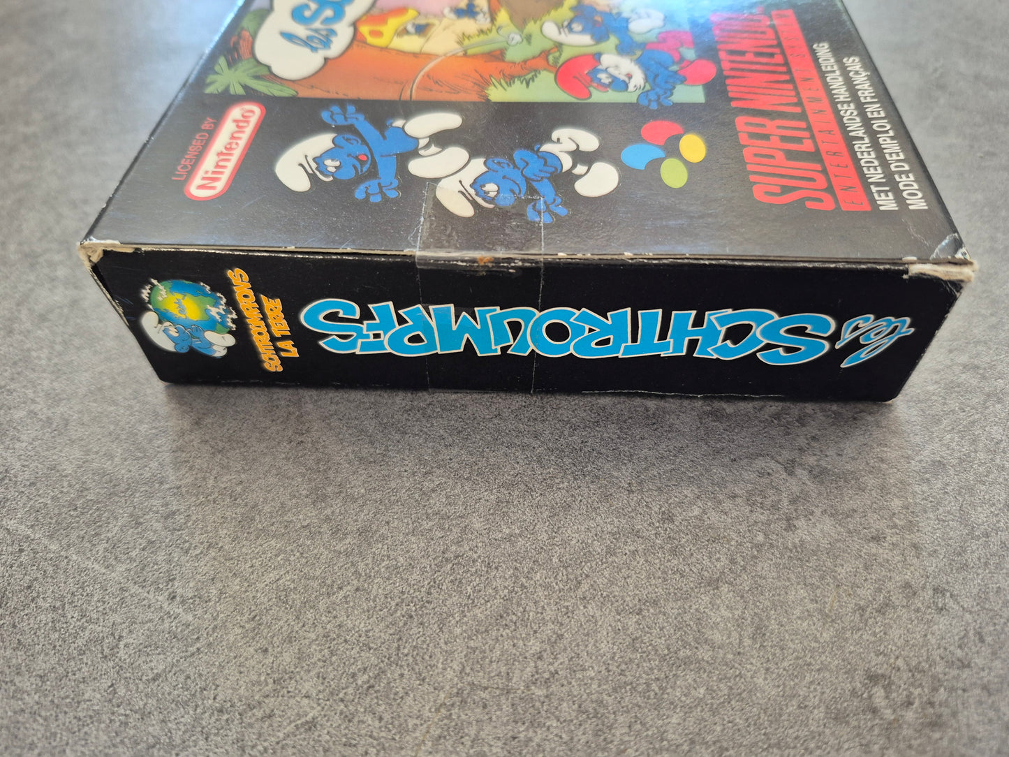 Jeux Super Nintendo Snes Les Schtroumpfs The Smurfen complet En Boîte FAH