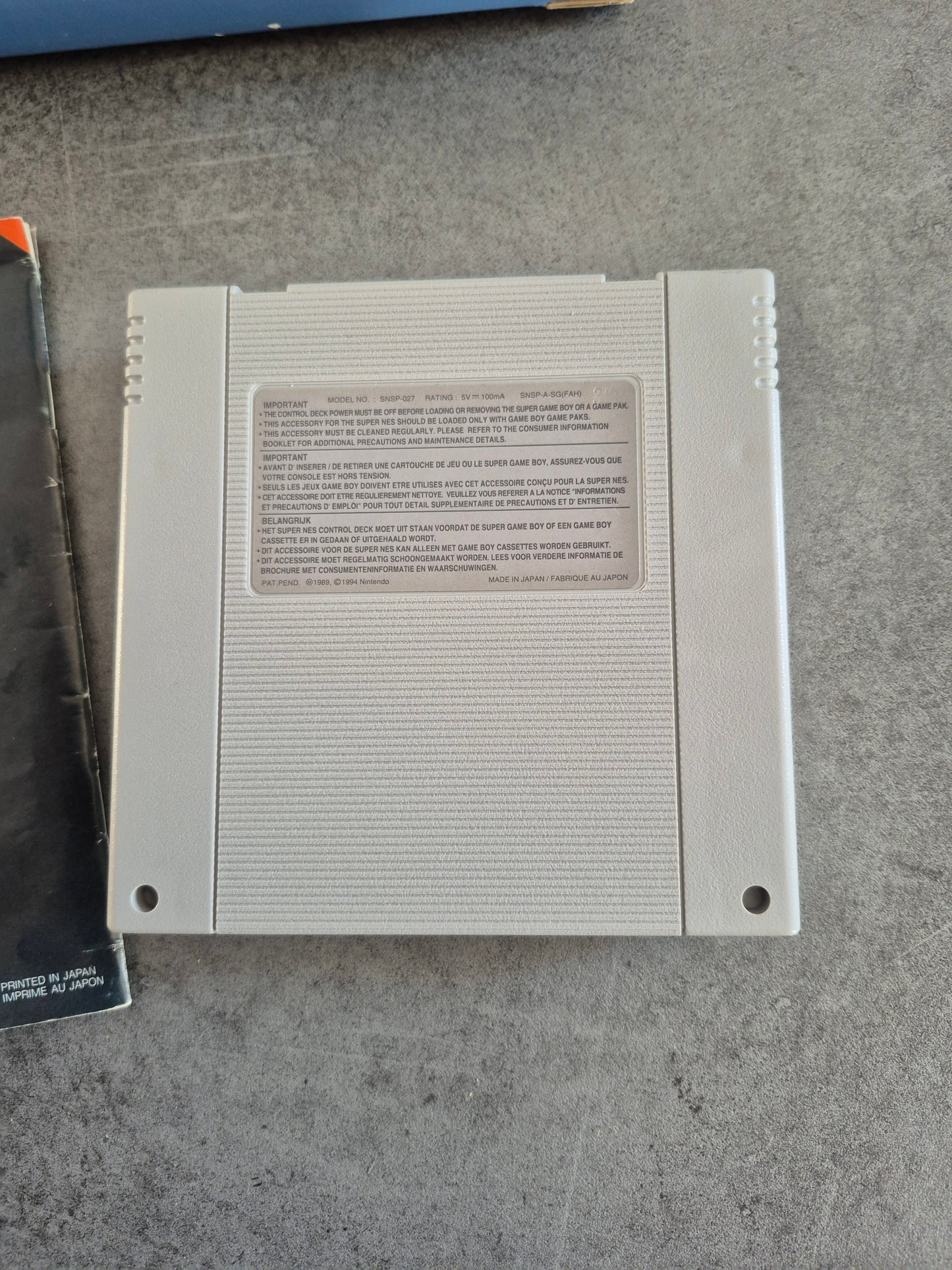 Super Gameboy complet sur Super Nintendo SNES GB FAH