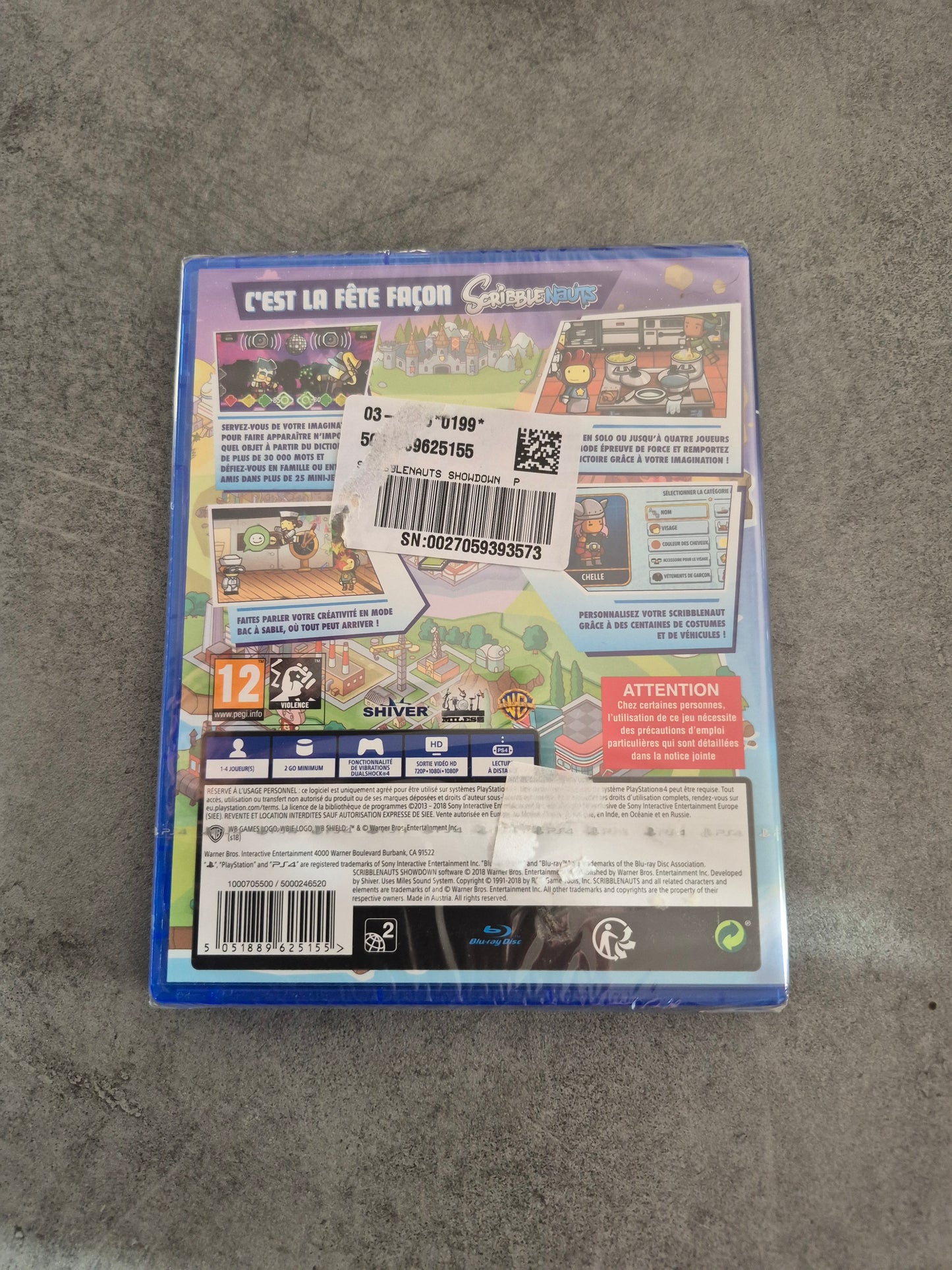jeu scribble nauts showdown playstation 4 ps4 neuf sous blister Pal Fr
