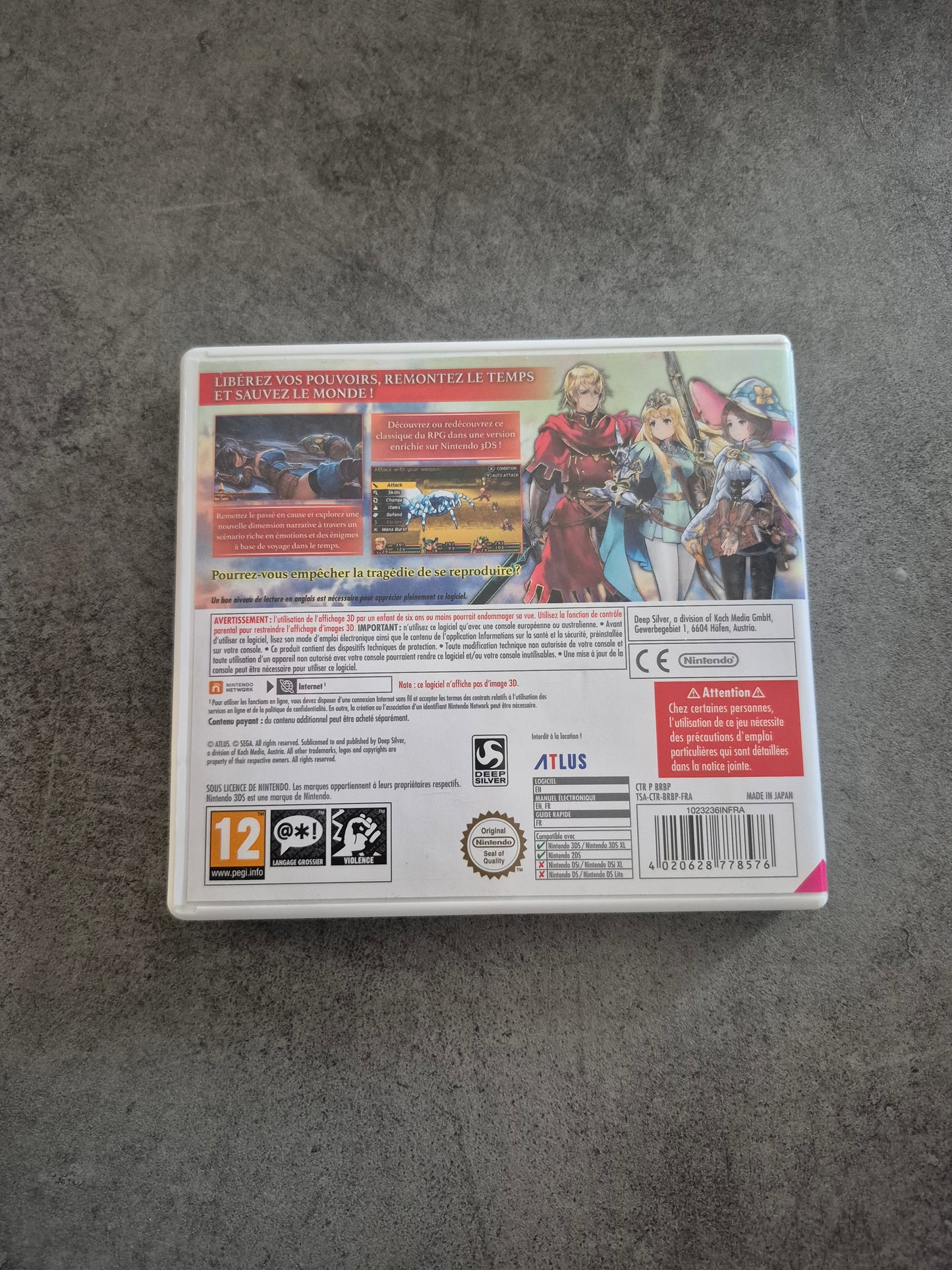 Jeu Radiant Historia Perfect Chronology Nintendo 3DS Complet PAL FR New 2DS DS XL