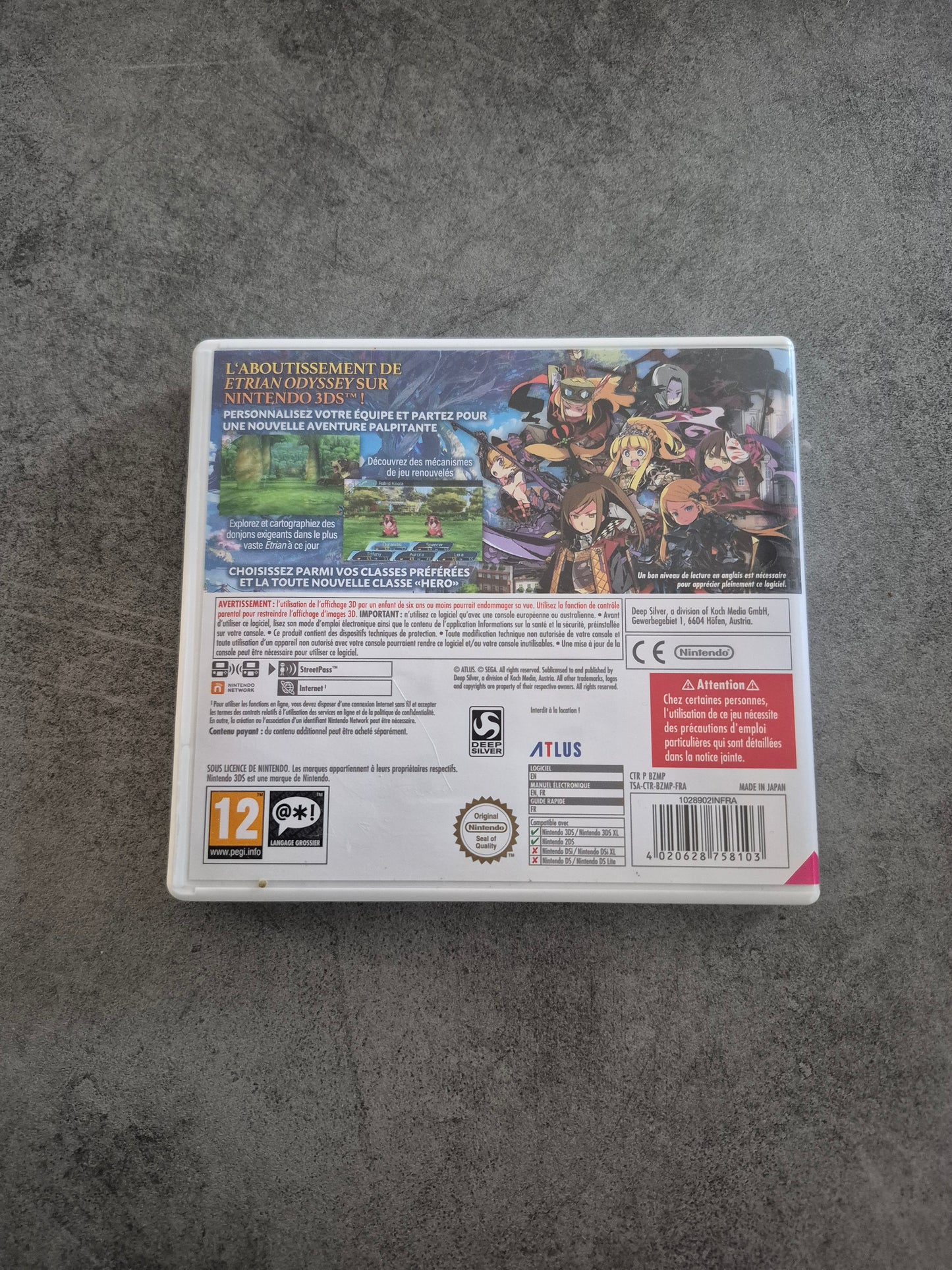 Jeu Etrian Odyssey Nexus Nintendo 3DS Complet PAL Fr