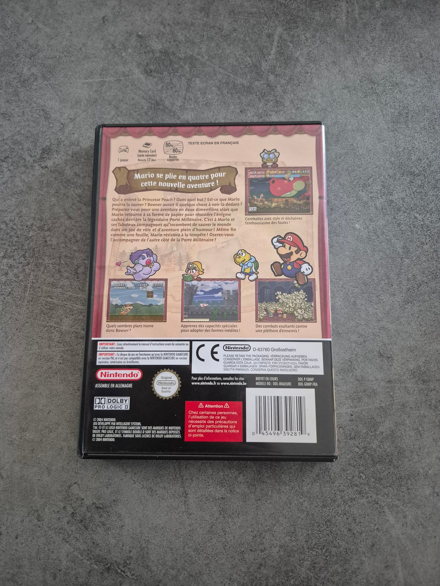 Jeu Paper Mario La Porte Millénaire Nintendo Gamecube - Pal Fr complet Sans Vip