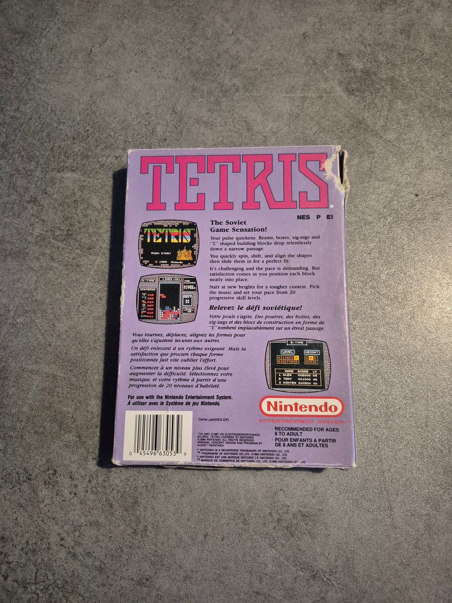 Jeu Tetris Nintendo NES Complet Pal Fah Cib