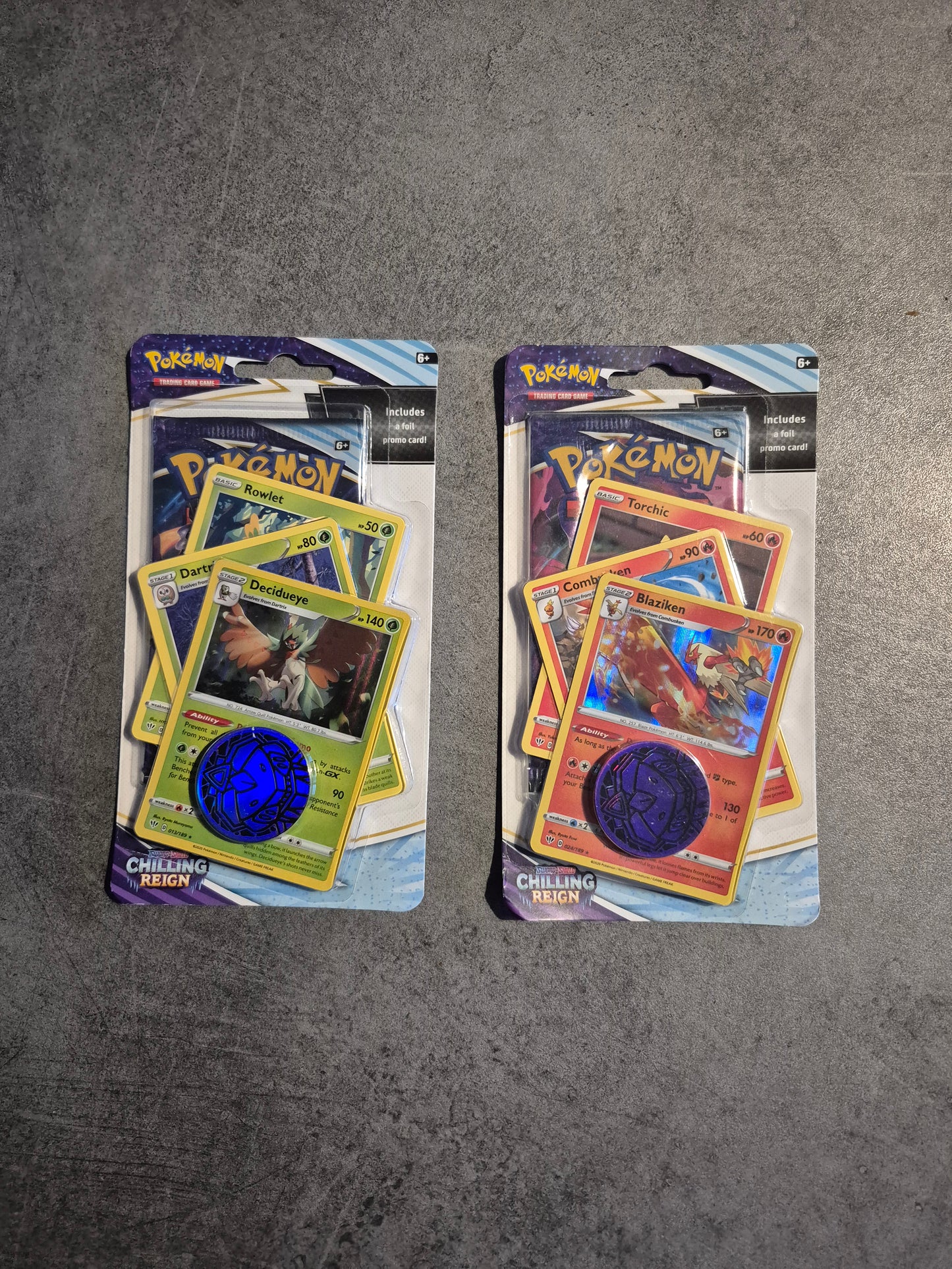 Pokemon 2 x Booster TCG Chilling Reign Checklane Blister Blaziken Decidueye Neuf Scellé