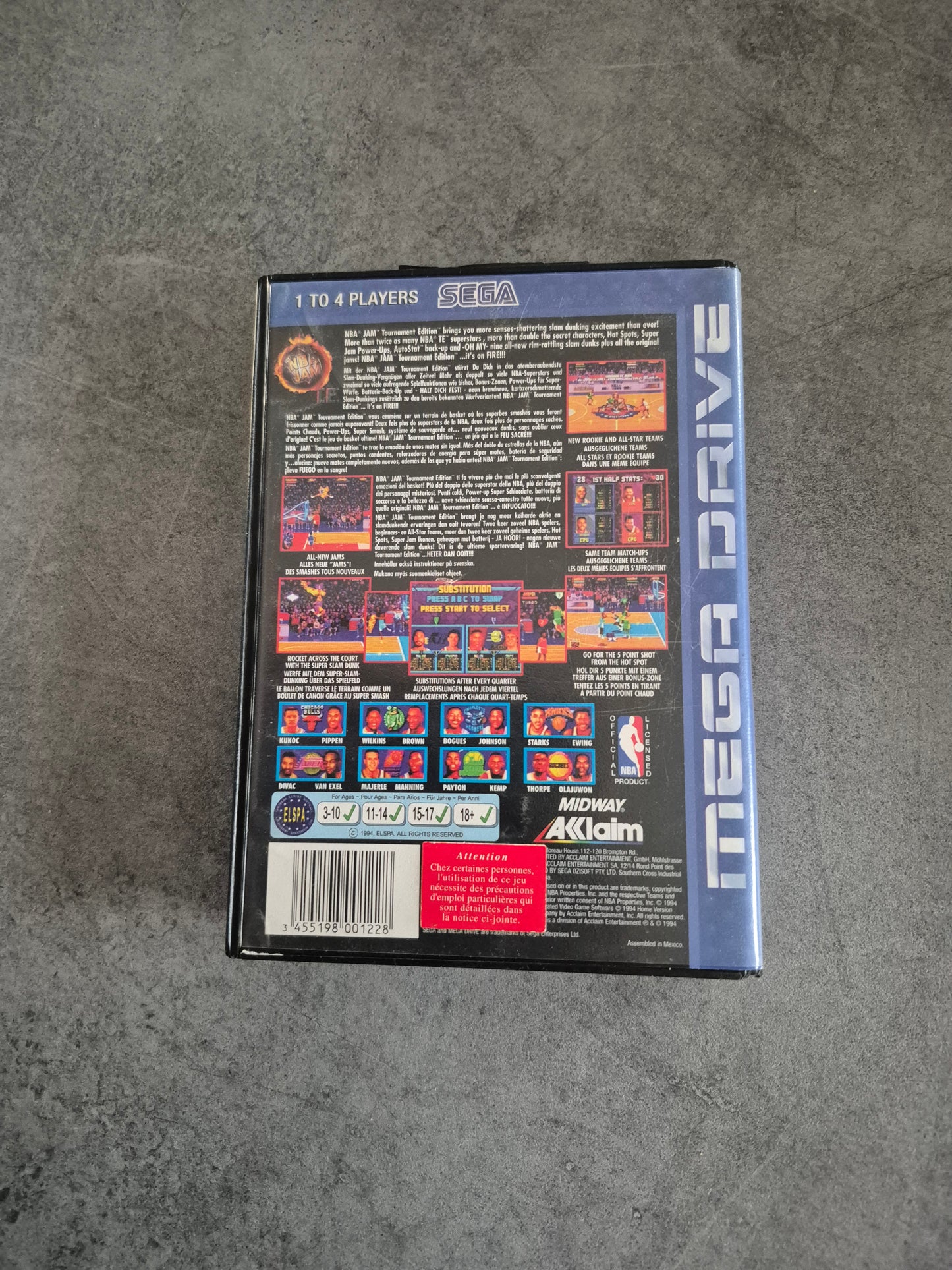 Jeu NBA Jam T.E. Tournament Edition Sega Megadrive PAL complet avec boite et notice