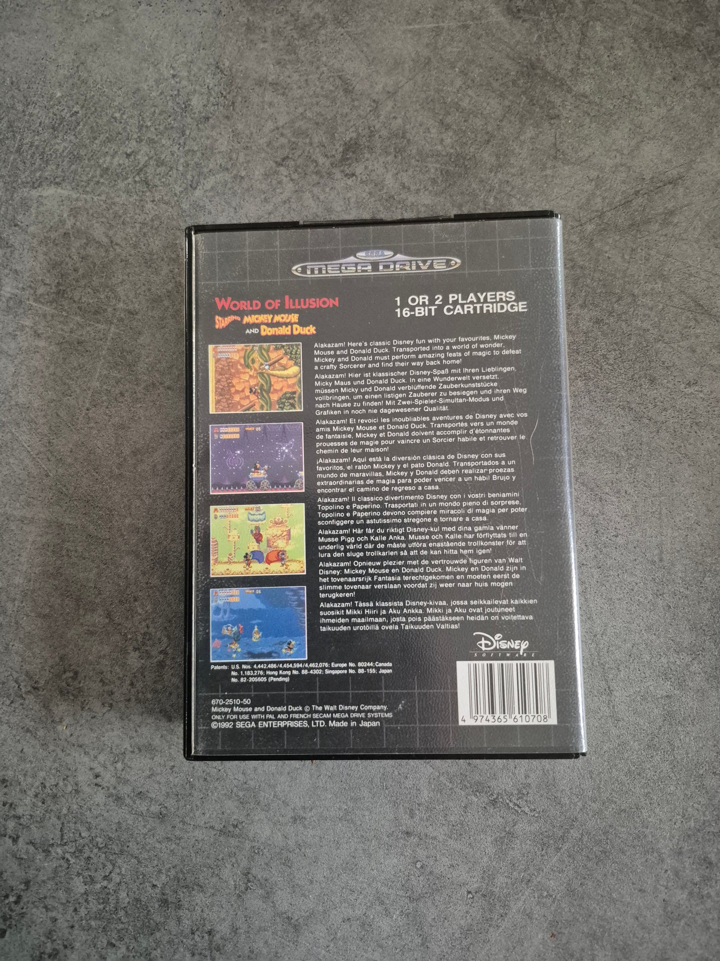 Jeu Mickey World of Illusion - Megadrive Mega Drive - Complet - PAL - Bon Etat