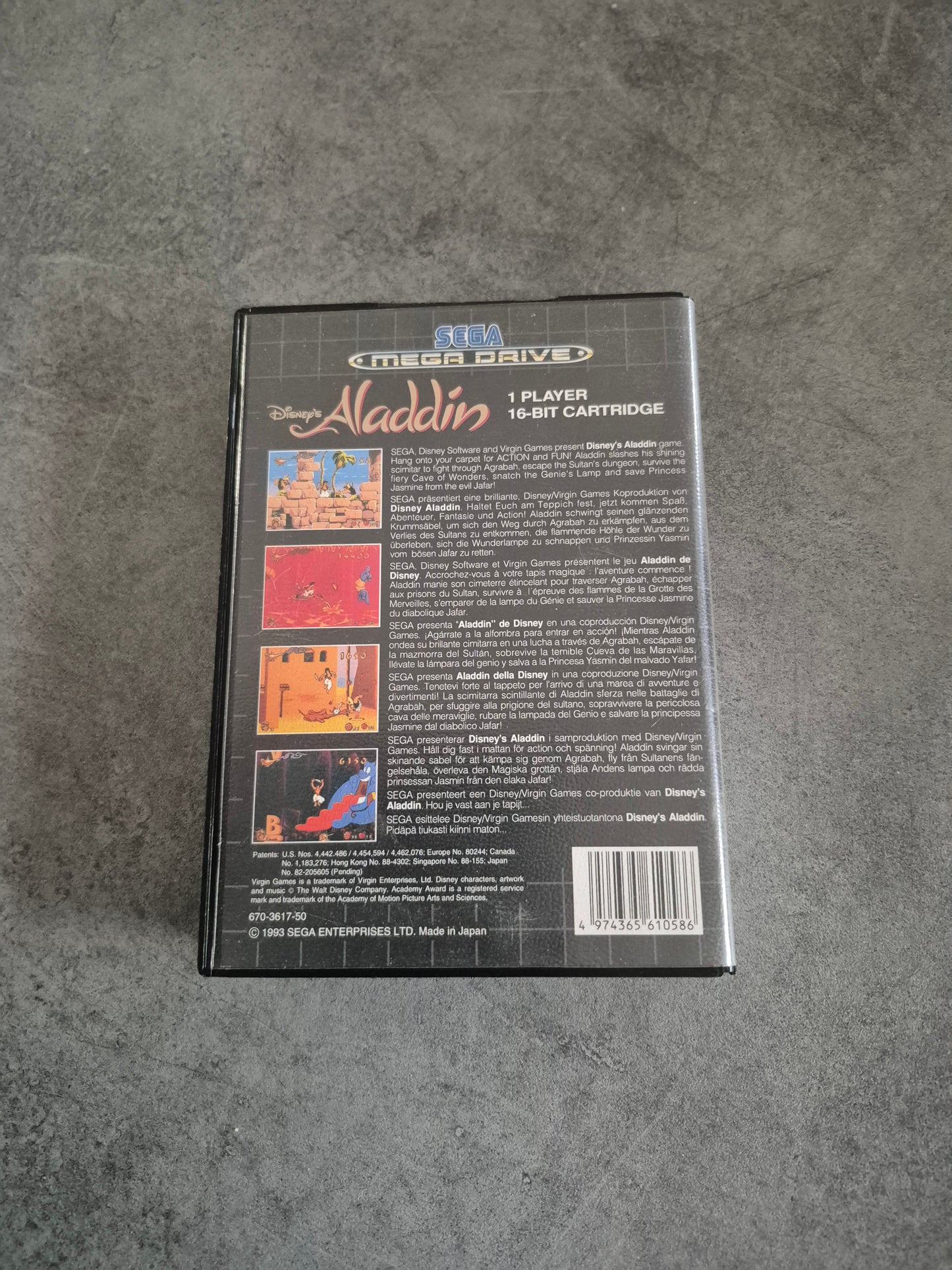 Jeu Aladdin Sega Mega Drive Megadrive complet Cib Pal Euro Fr