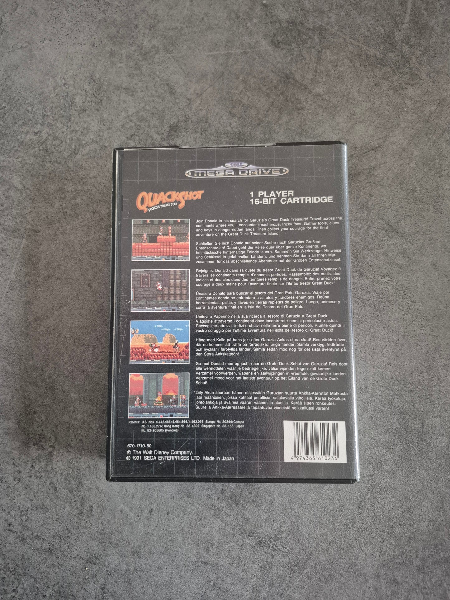 Jeu Quackshot - SEGA Megadrive Mega Drive - Complet CIB - PAL Eur FR