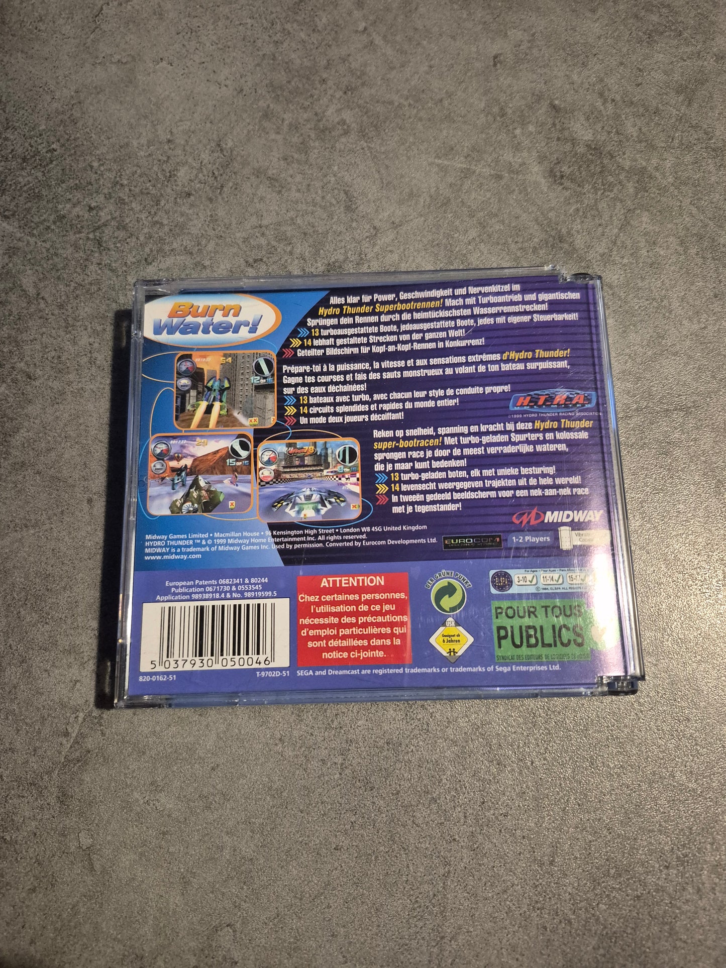 Jeu Sega Dreamcast Hydro Thunder complet pal euro Fr