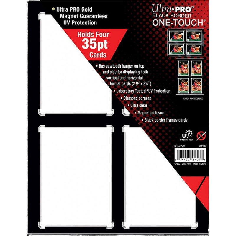 Ultra Pro 35Pt 4 Card Black Border UV One-Touch Magnetic Holder frame