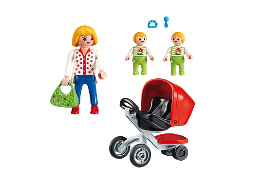 Playmobil City Life 5573 - Maman avec jumeaux et landau - Neuf Scellé
