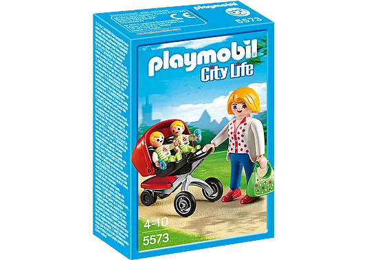 Playmobil City Life 5573 - Maman avec jumeaux et landau - Neuf Scellé