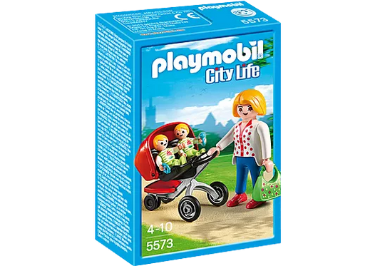 Playmobil City Life 5573 - Maman avec jumeaux et landau - Neuf Scellé