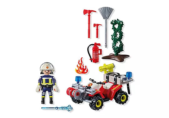 Playmobil Action Heroes - Pompier avec quad et deux arbustes enflammés - Neuf Scellé