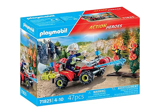 Playmobil Action Heroes - Pompier avec quad et deux arbustes enflammés - Neuf Scellé