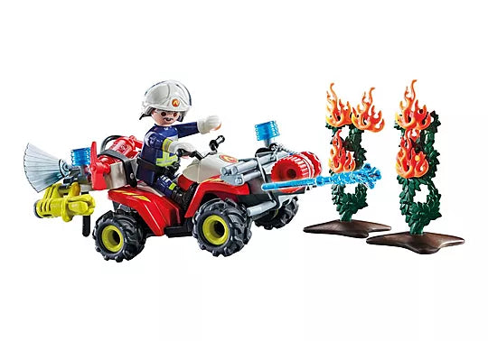 Playmobil Action Heroes - Pompier avec quad et deux arbustes enflammés - Neuf Scellé