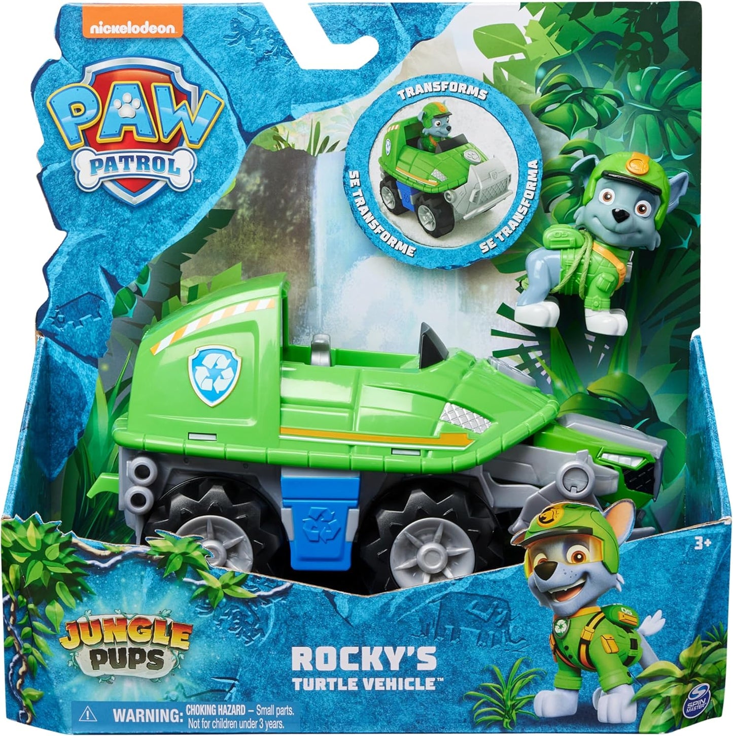 Paw Patrol - Pat Patrouille - Véhicule Figurine Rocky Jungle Pups Nickelodeon Neuf Scellé
