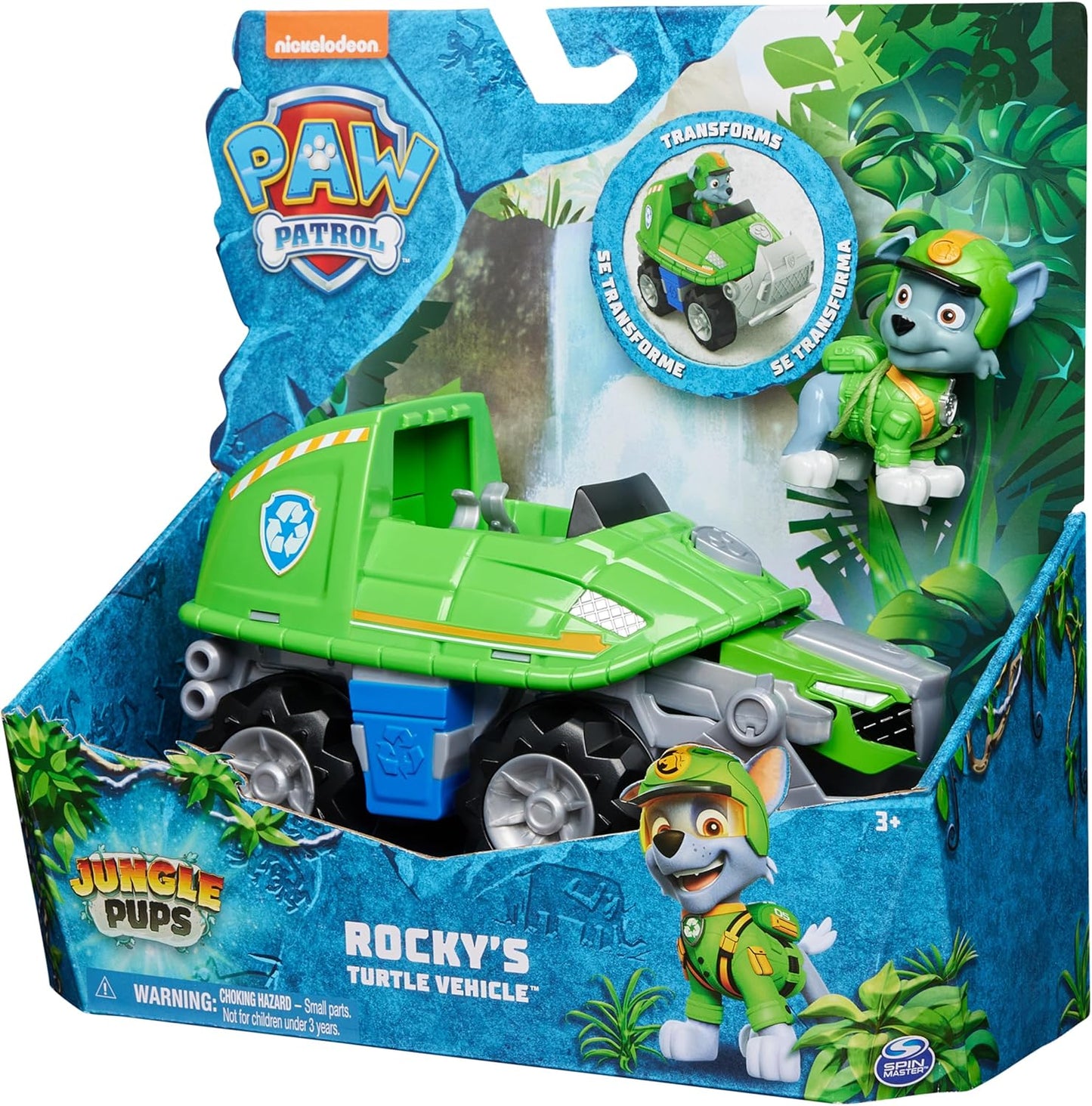 Paw Patrol - Pat Patrouille - Véhicule Figurine Rocky Jungle Pups Nickelodeon Neuf Scellé