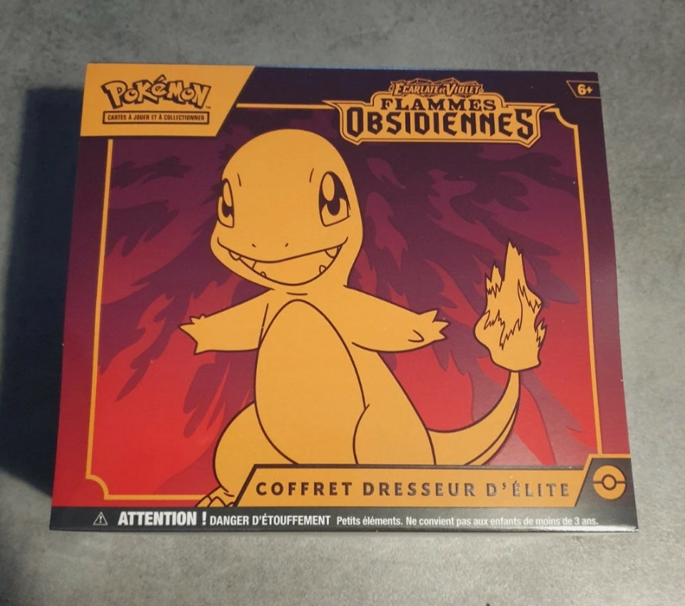 Coffret dresseur d'élite Pokemon salameche flammes obsidiennes