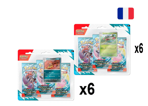 Case de 12 tripack pokémon ev09 Aventures Ensemble Neuf Scellé Fr