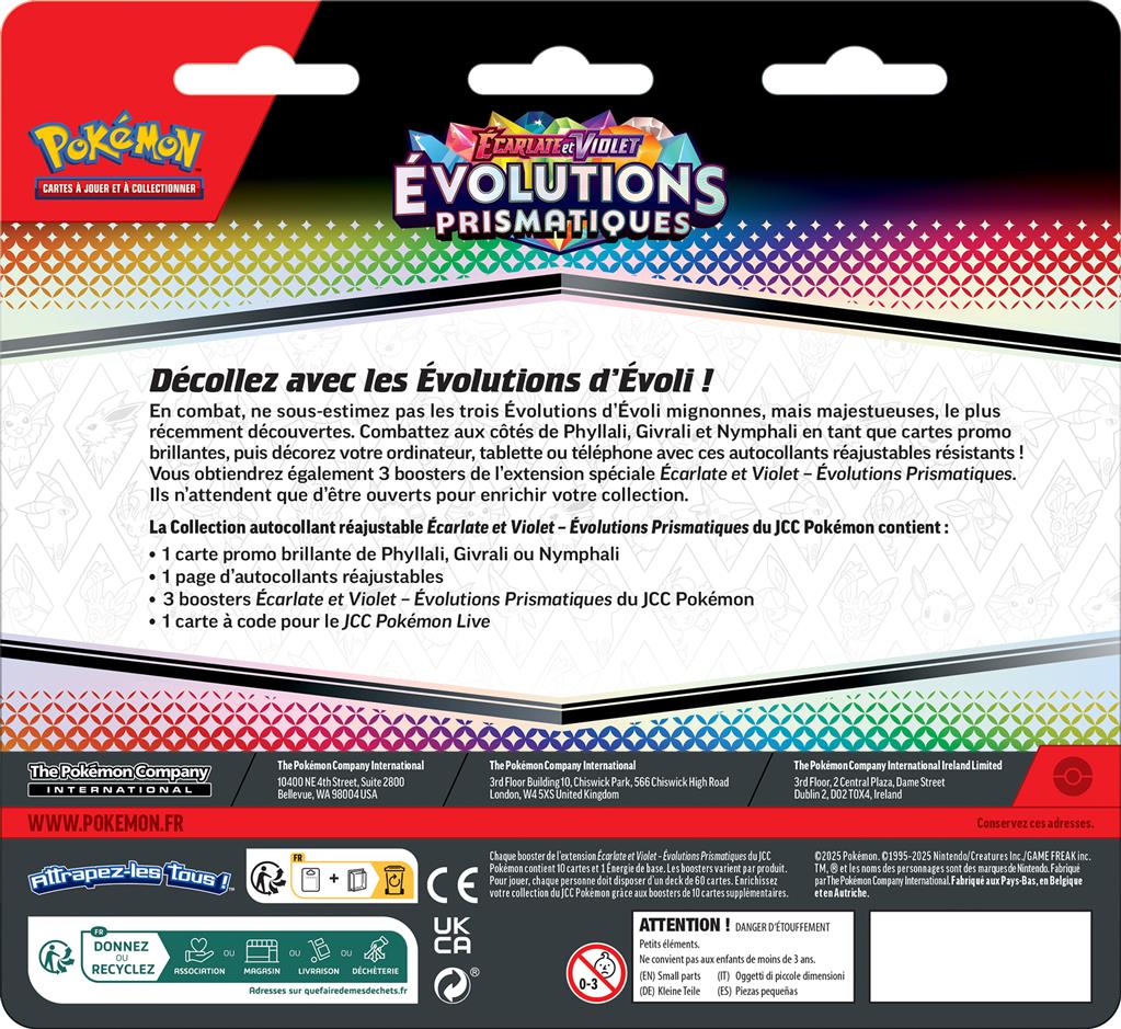 Pokémon : Tech Sticker 3-Pack (blister) évolutions prismatiques EV08.5 FR