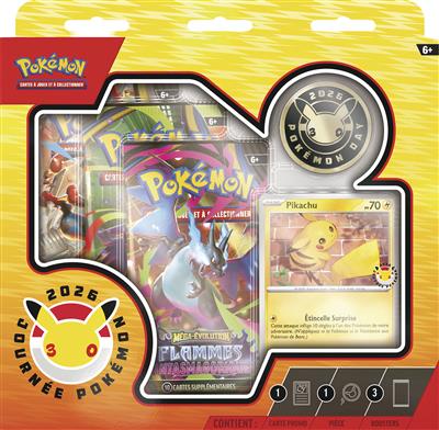 Pokémon - Coffret Pikachu Journée Pokémon 2026 3 Boosters Pokemon Day 30 ans - Neuf Scellé