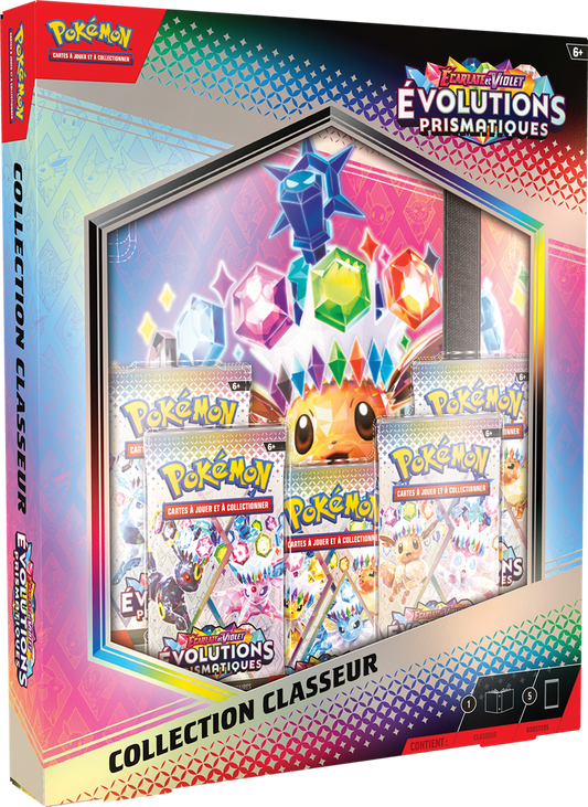 Pokémon : EV08.5 Coffret Portfolio + 5 Boosters Evolutions Prismatiques