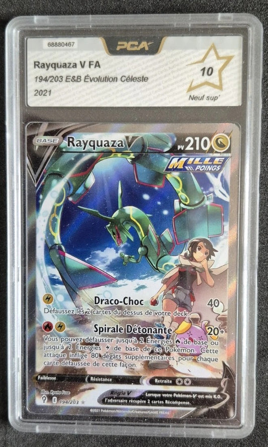 Carte Pokémon - Rayquaza V FA Alt évolution céleste EB07 194 - PCA 10 - FR