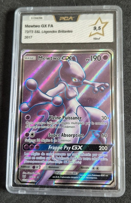 Carte Pokémon - Mewtwo GX FA 72/73 PCA 9,5 FR - Légendes Brillantes - Soleil et Lune