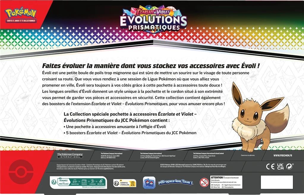 Pokémon Coffret EV8.5 Pochette Accessoires Évolutions Prismatiques FR Neuf