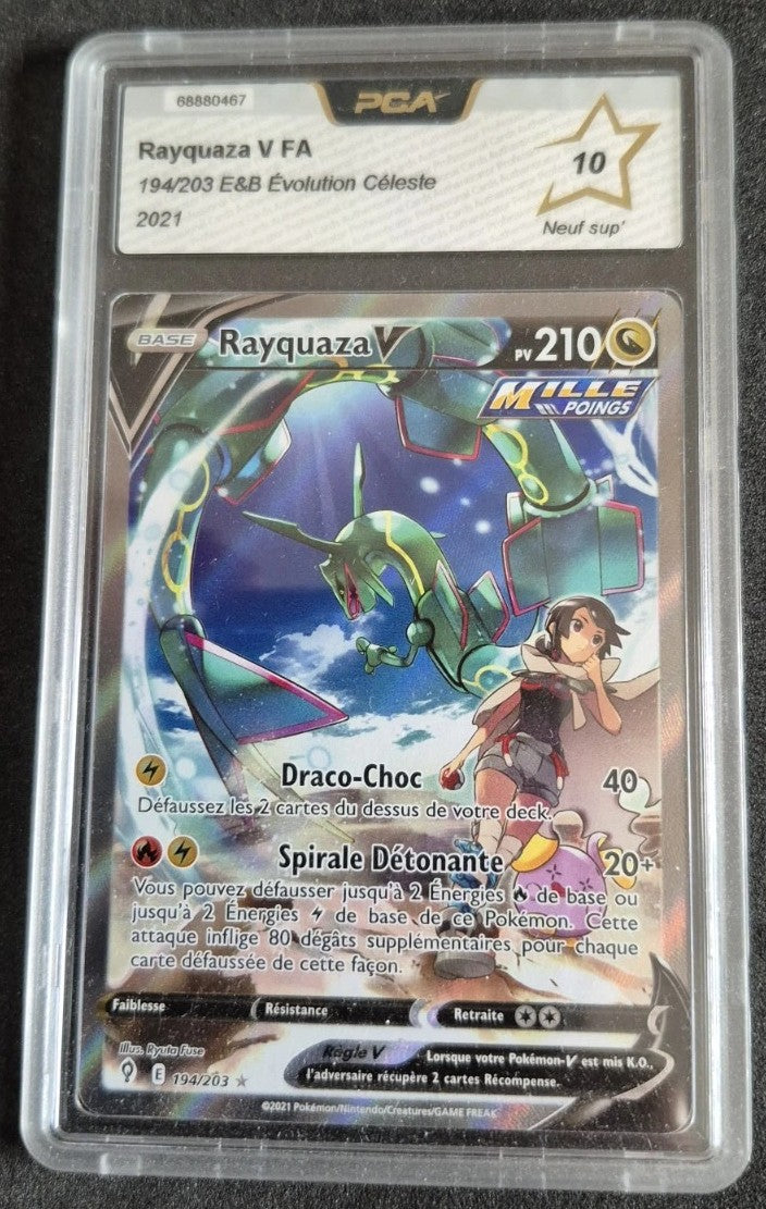 Carte Pokémon - Rayquaza V FA Alt évolution céleste EB07 194 - PCA 10 - FR