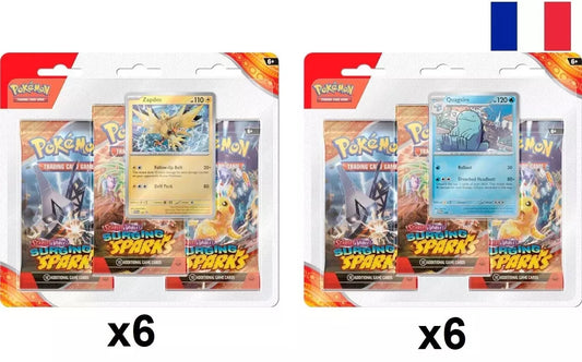 Carton de 12 Tripack Pokémon EV08 Etincelles Déferlantes FR Neuf Scellé Précommande