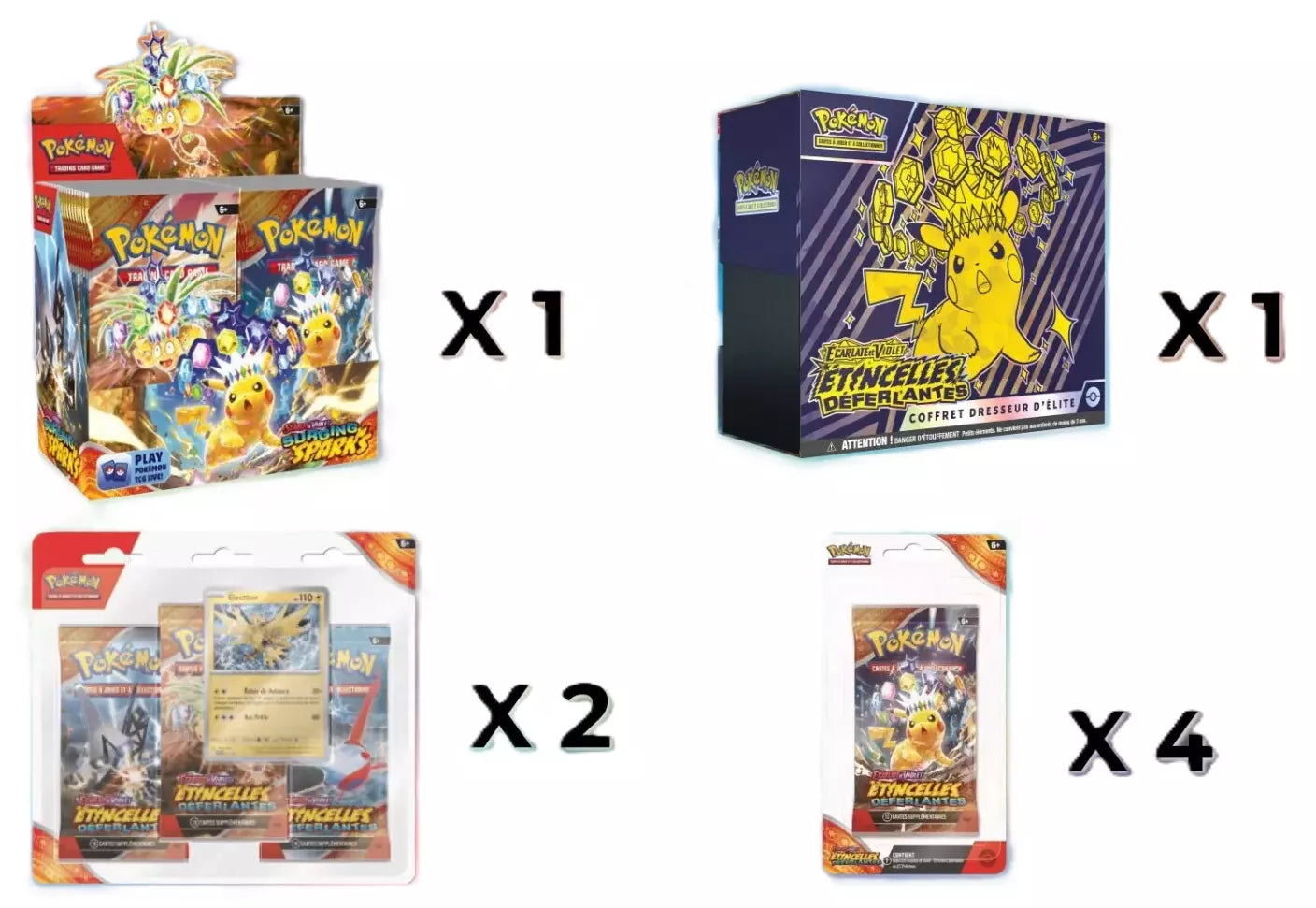 Pokémon Bundle Pack Complet EV8 EV08 Étincelles Déferlantes Précommande FR